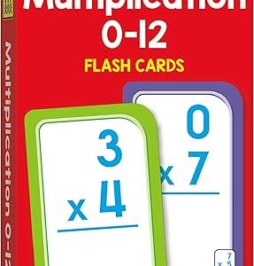 School Zone Multiplication 0-12 Flash Cards: 56 Math Cards, 3rd Grade, 4th Grade, Elementary Math, Multiplication Facts, Common Core, Ages 8+, Packaging May Vary